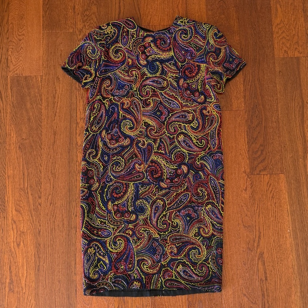 Vintage Bill Blass Beaded Silk Cocktail Dress